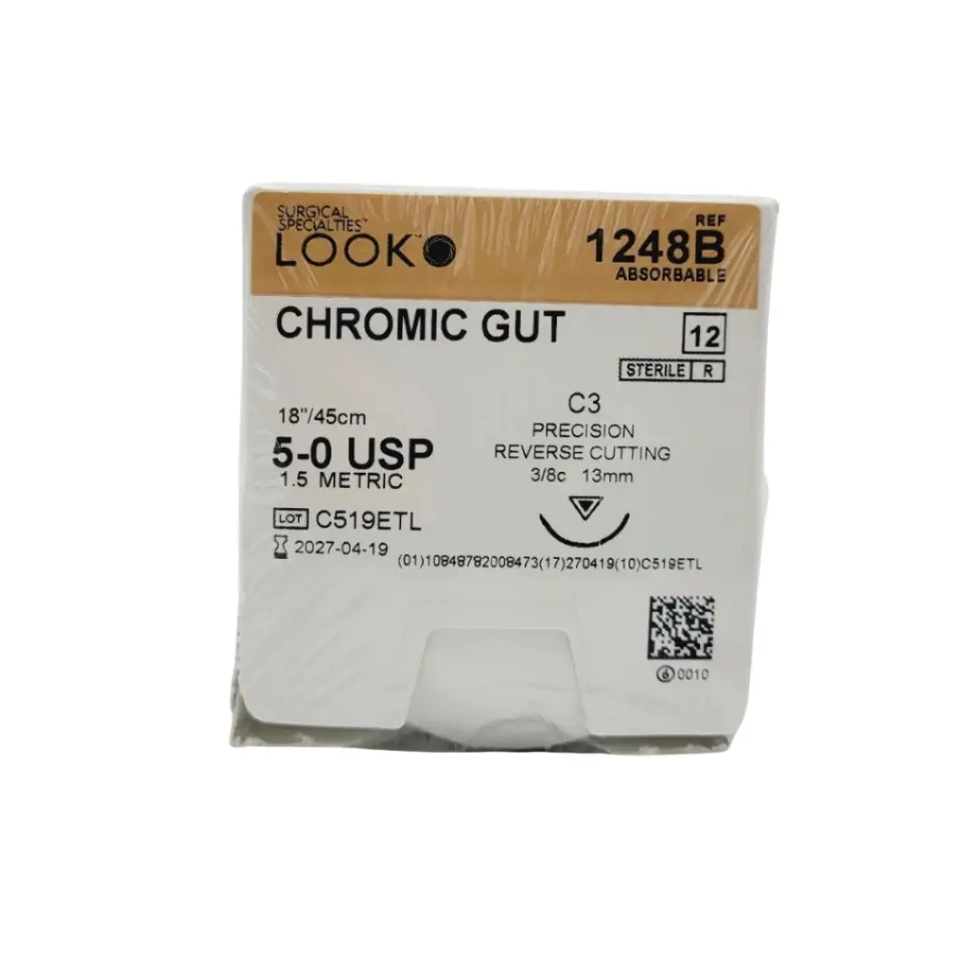Surgical Specialties LOOK 1248B 5-0 CHROMIC GUT 1X18" C3 UNDYED, Box of 12
