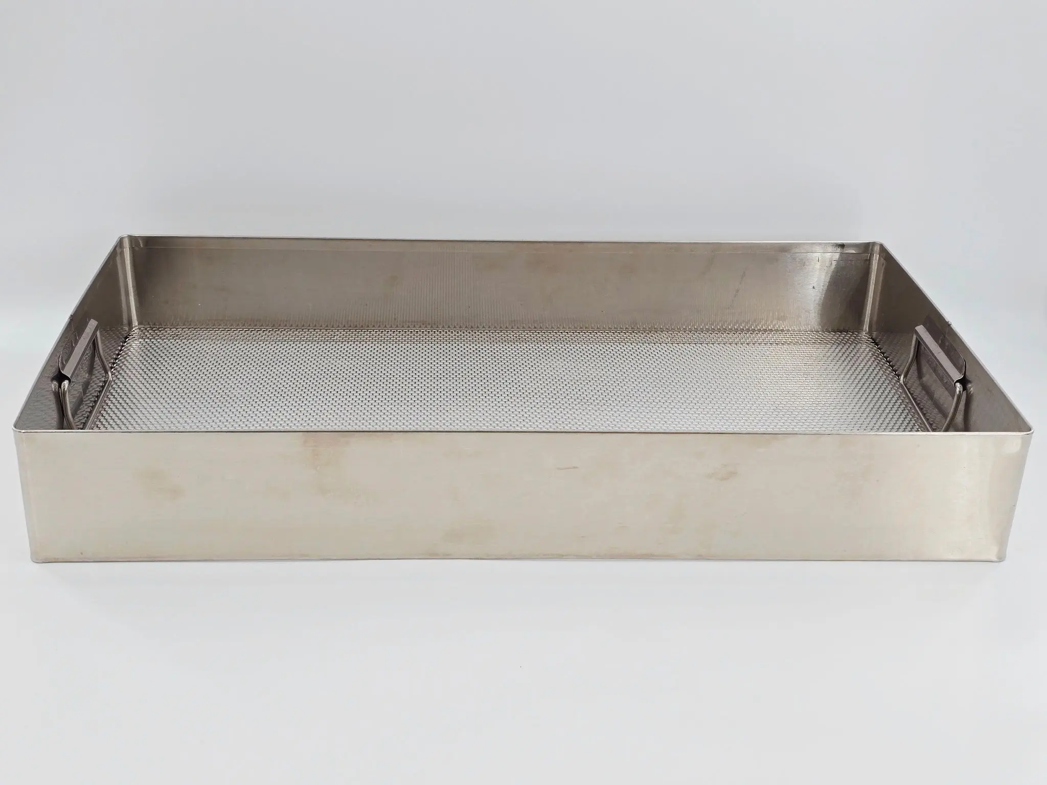 Surgical Sterilization Tray Basket w/ Handles 24"x13"x4" Stainless Steel Medical - Image 2