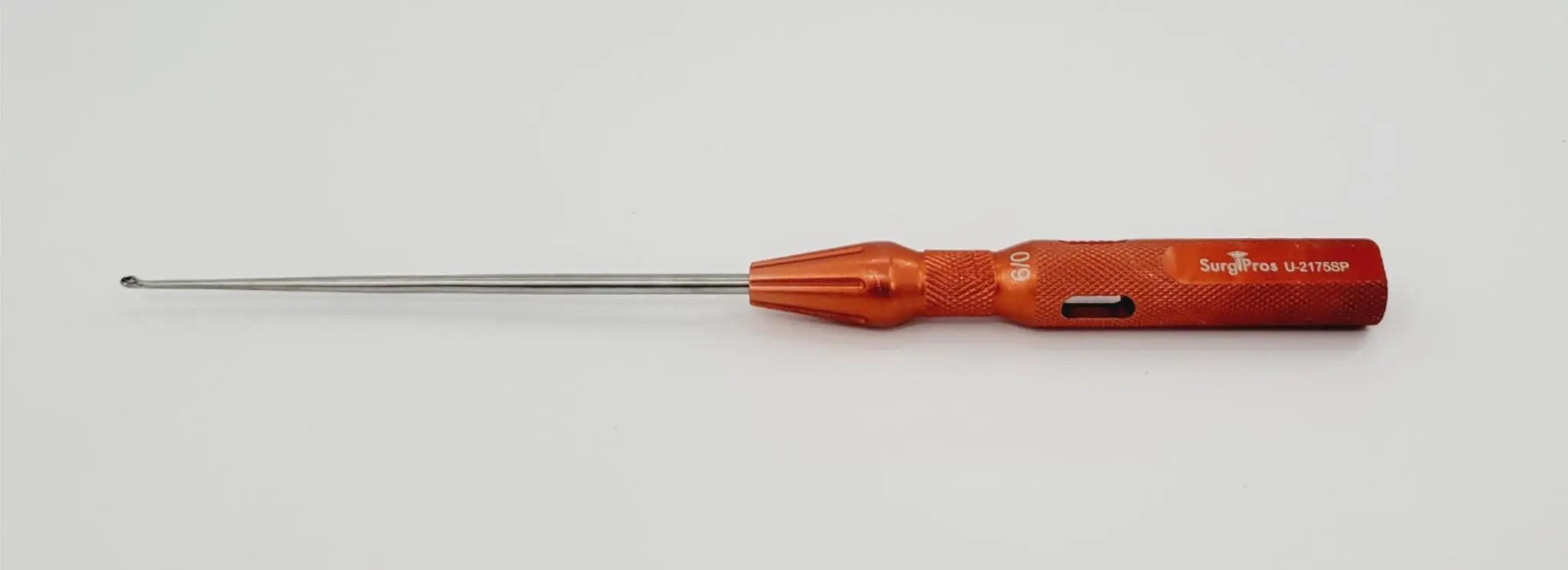 Surgpro U-2175SP Chroma-Line Micro Spinal Curette Straight Size 6/0 Red 9-1/4" - Image 4