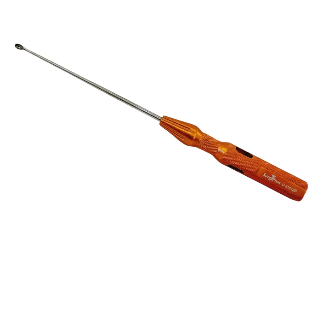 Surgpro U-2181SP Chroma-Line Micro Spinal Curette Straight Size 1 Orange 9-1/4"