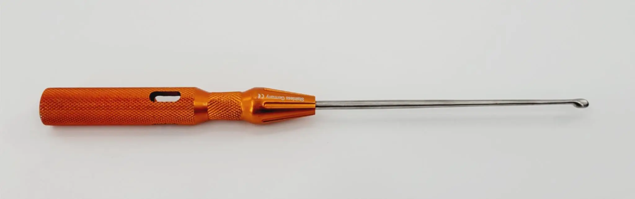 Surgpro U-2181SP Chroma-Line Micro Spinal Curette Straight Size 1 Orange 9-1/4" - Image 3