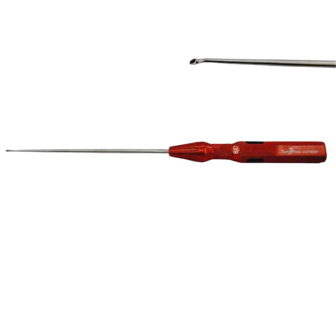Surgpro U-2190SP Chroma-Line Micro Spinal Curette Angled Size 6/0 Red 9-1/4"
