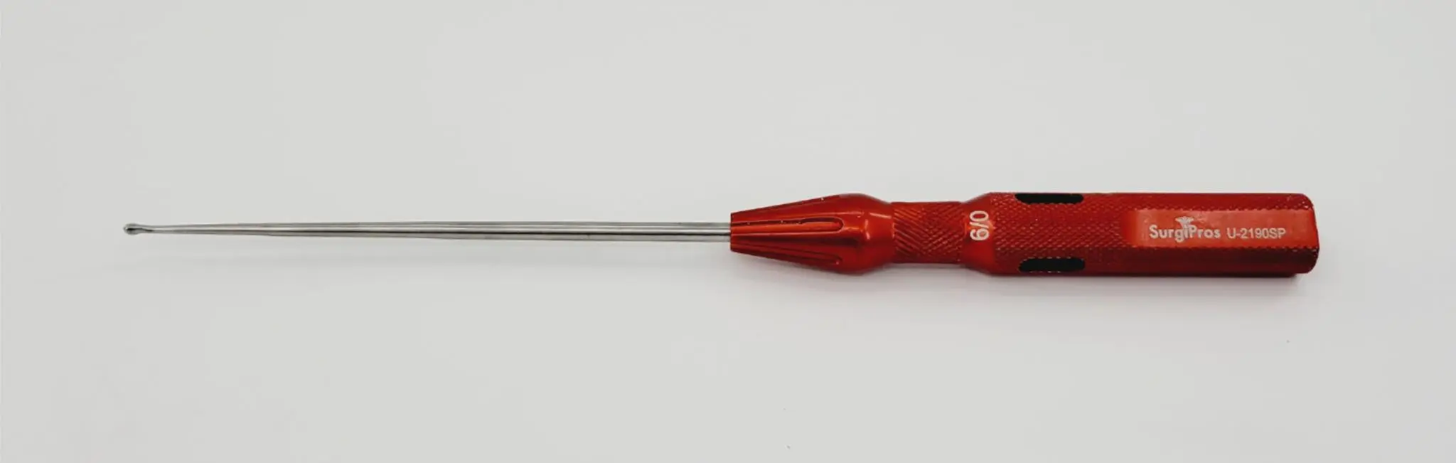 Surgpro U-2190SP Chroma-Line Micro Spinal Curette Angled Size 6/0 Red 9-1/4" - Image 4