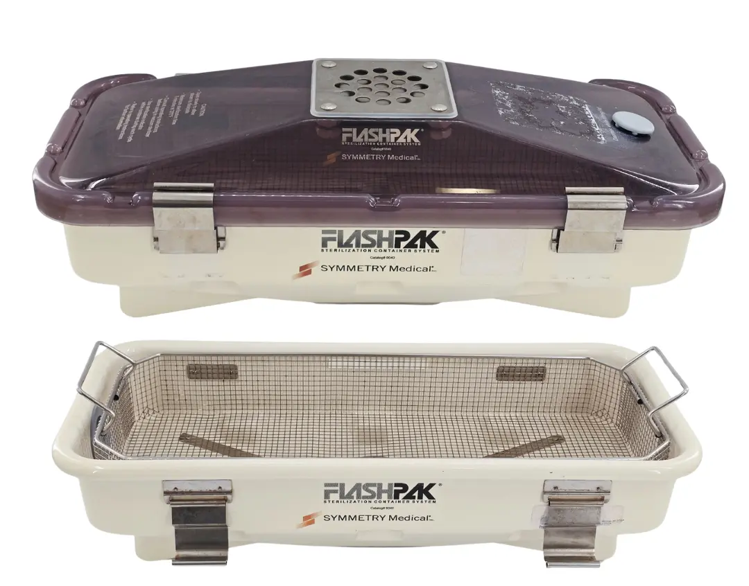 Symmetry Medical 9040 Flashpak Sterilization Container with basket 24 x 11 x 5