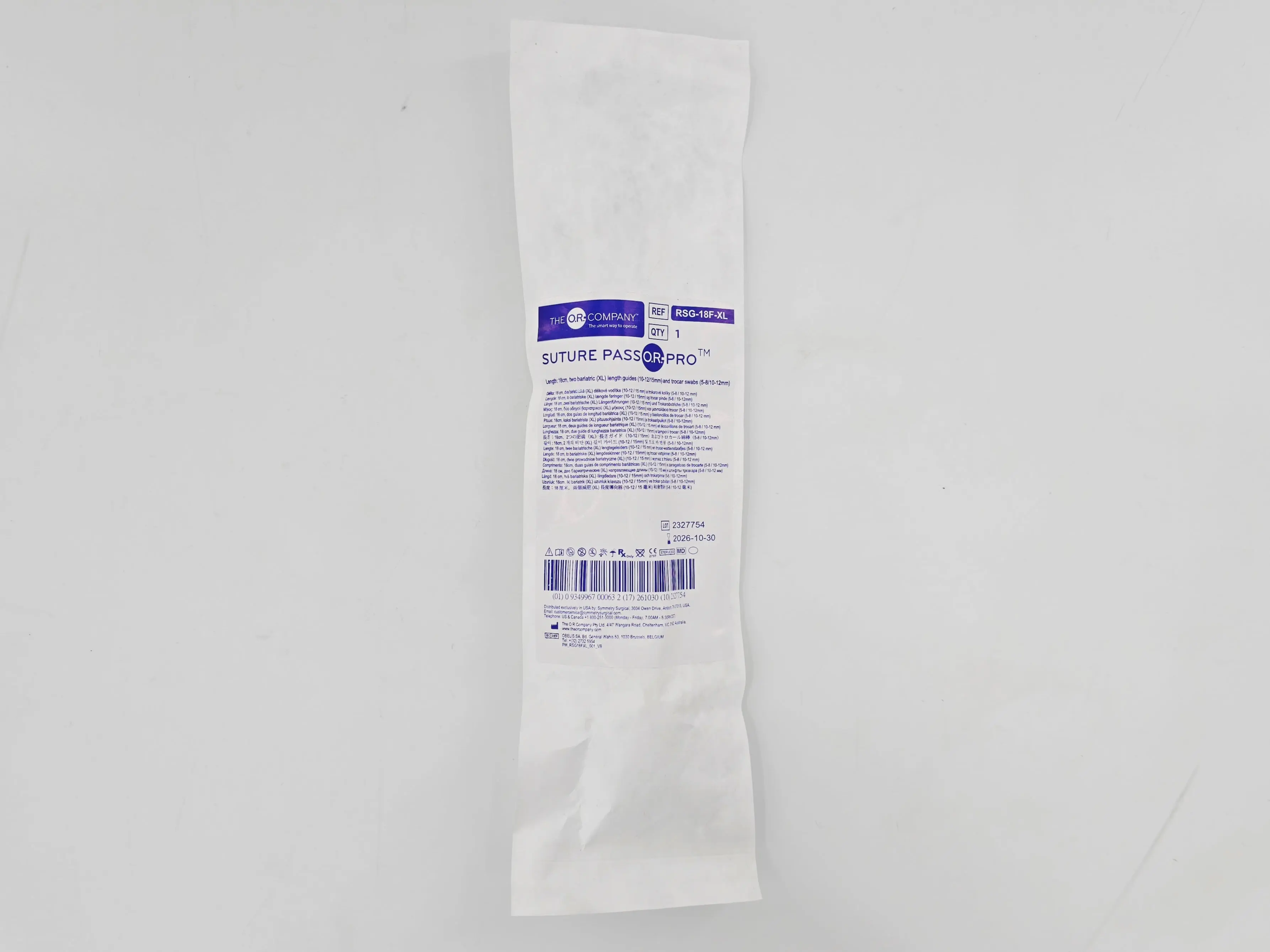 Symmetry Surgical RSG-18F-XL Suture PassOR PRO 180mm w/ Two Bariatric Length Guides BX/10 - Image 2