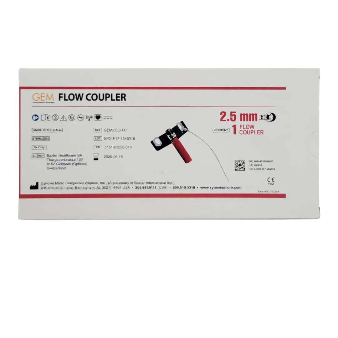 Synovis Micro GEM2753-FC GEM Flow Coupler 2.5mm Vessel Range 2.2mm