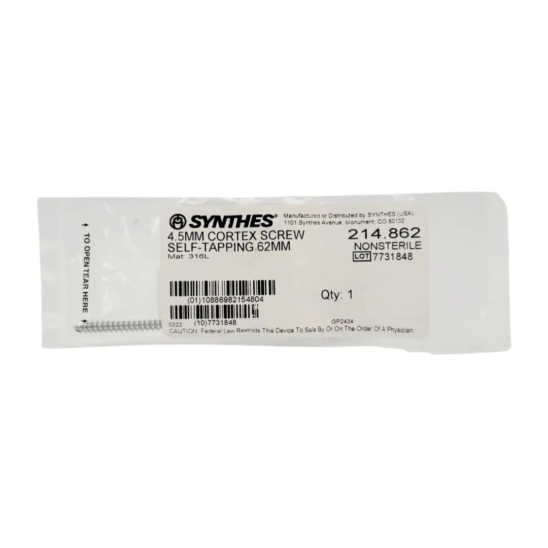 Synthes 214.862 4.5mm Cortex Screw Self-tapping 62mm