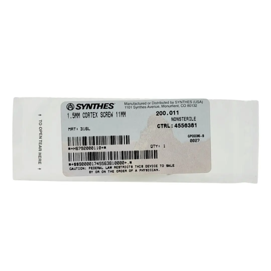 Synthes 200.011 1.5mm Cortex Screw 11mm Orthopedic Hardware