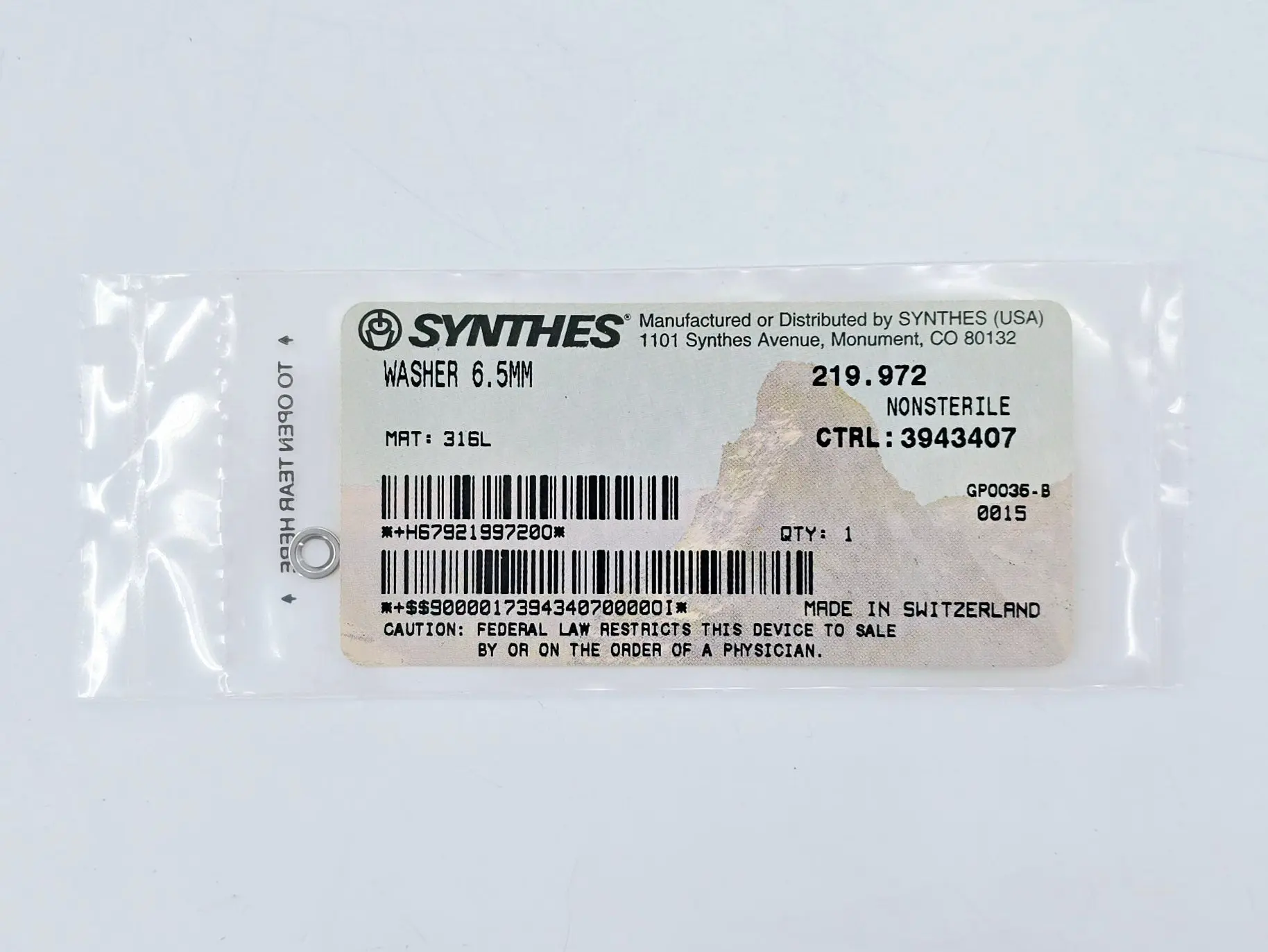 Synthes 219.972 Washer 6.5mm - Image 2