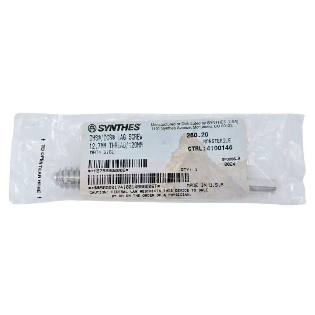 Synthes 280.20 DHS/DCS Lag Screw 12.7mm Thread/ 120mm