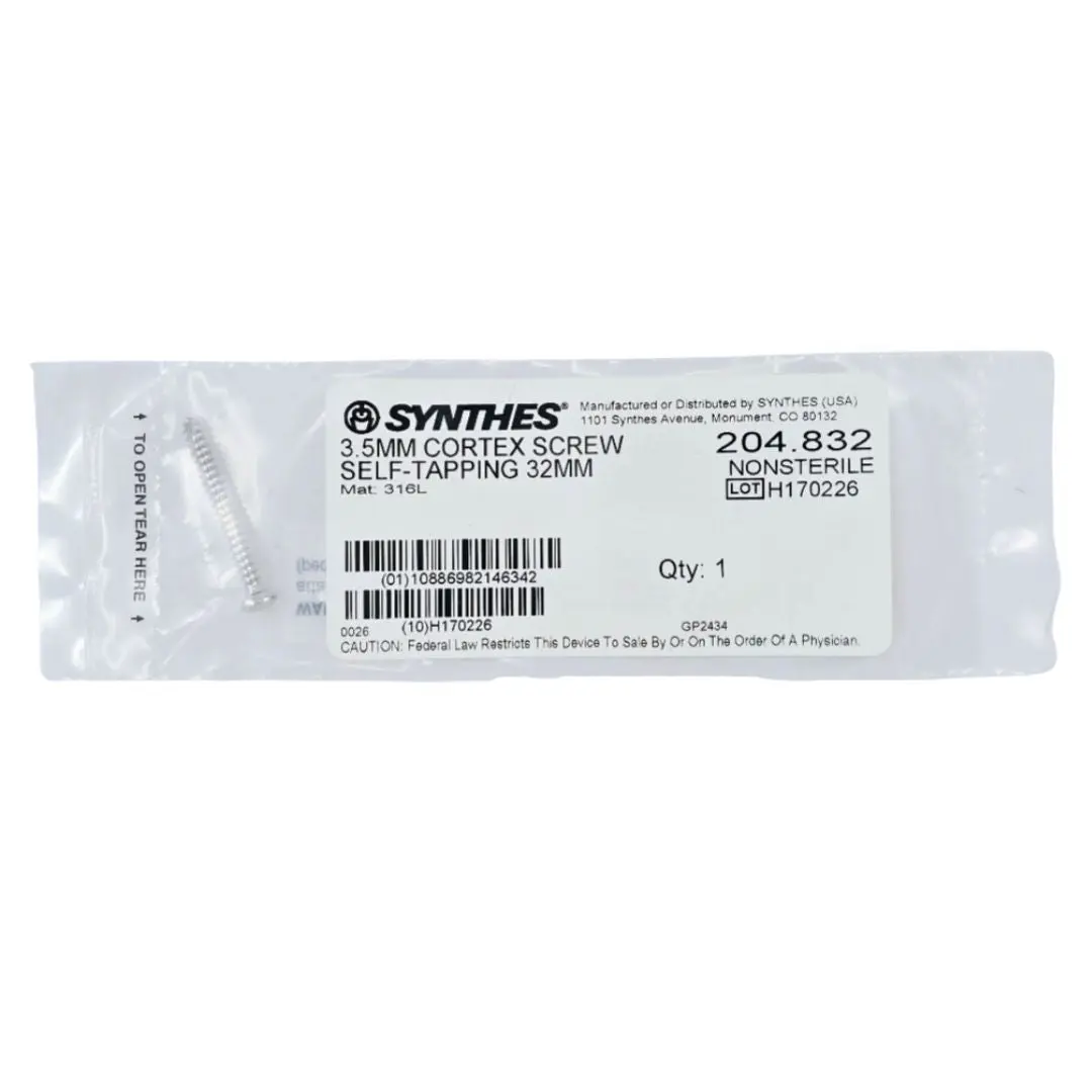 Synthes 204.832 3.5mm Cortex Screw Self-Tapping 32mm