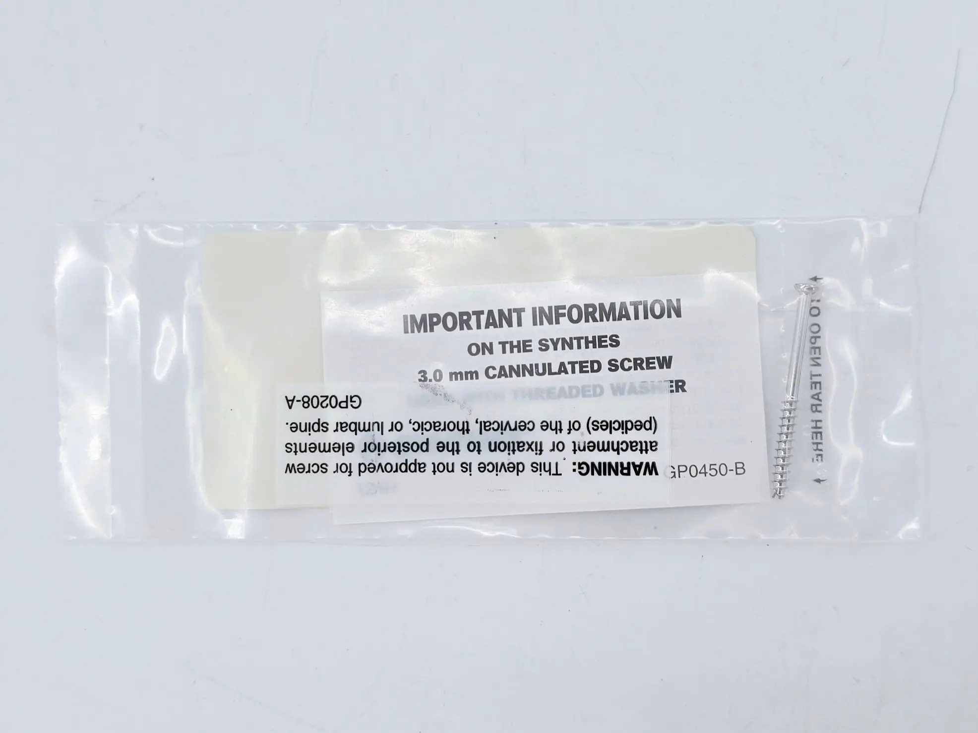 Synthes 202.734 3.0mm Cannulated Screw Long Thread/34mm - Image 3