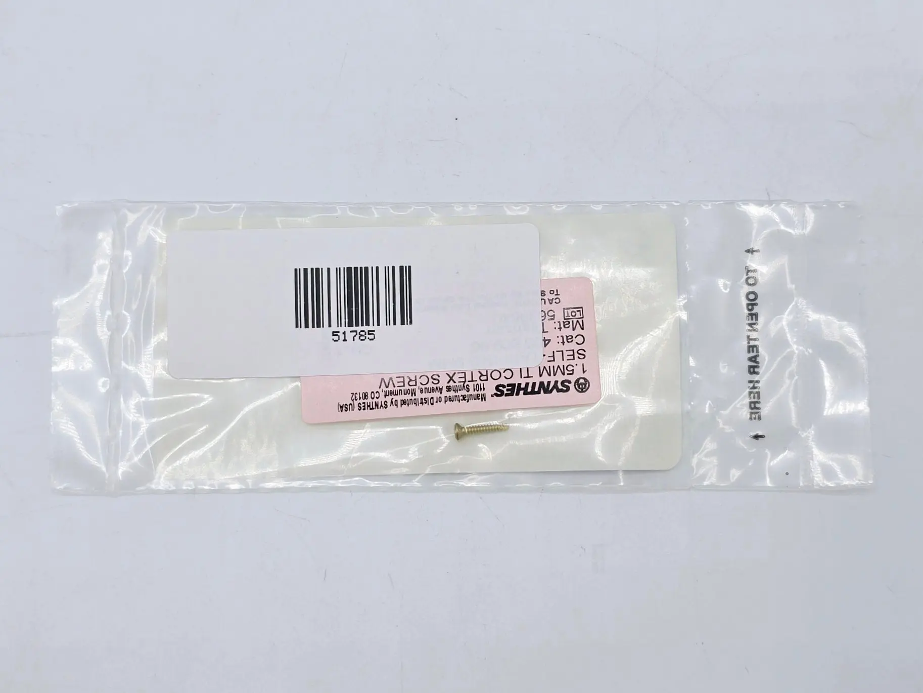 Synthes 400.809.96 1.5mm TI Cortex Screw Self-Tapping 9mm - Image 3
