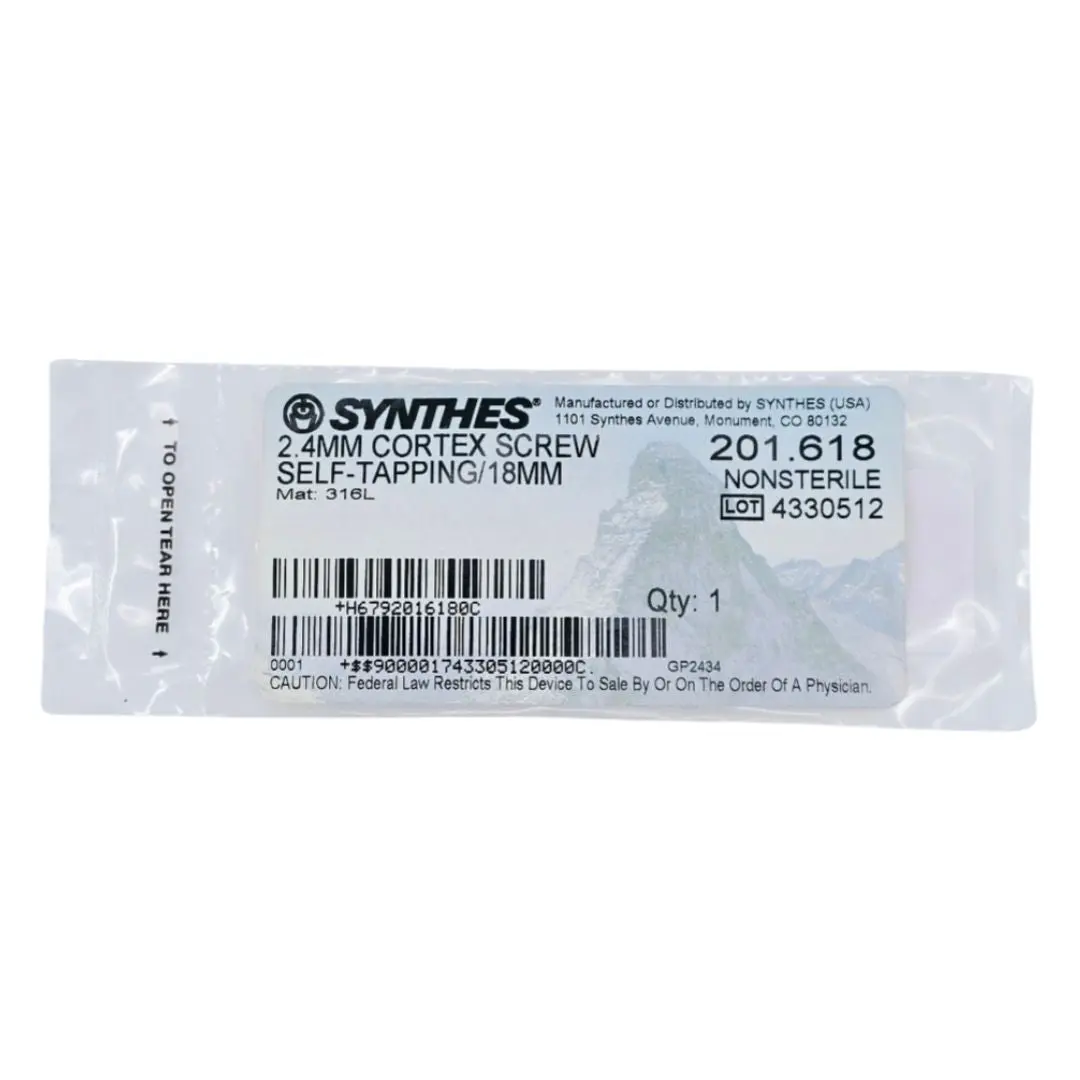 Synthes 201.618 2.4mm Cortex Screw Self-Tapping 18mm
