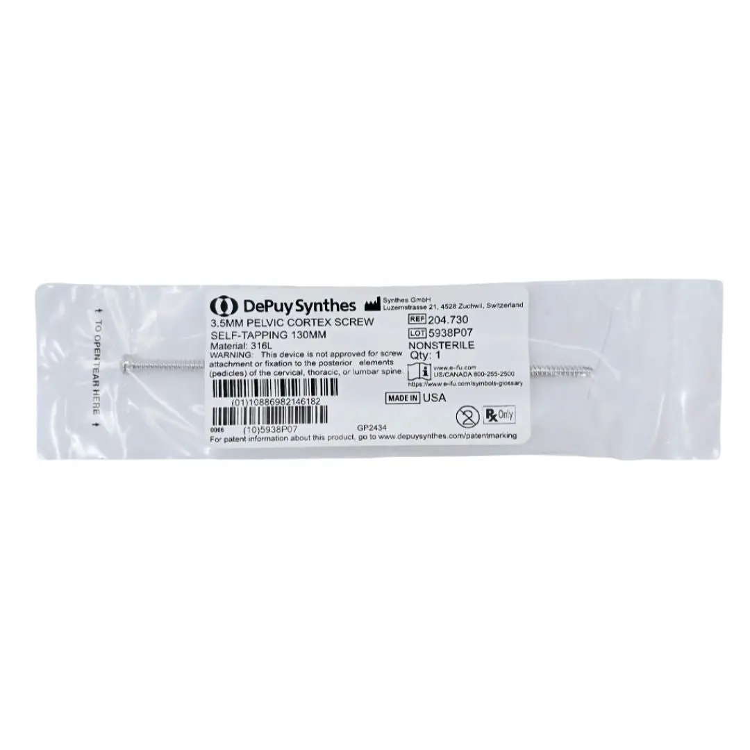 Synthes 204.730 3.5mm Pelvic Cortex Screw Self-Tapping 130mm