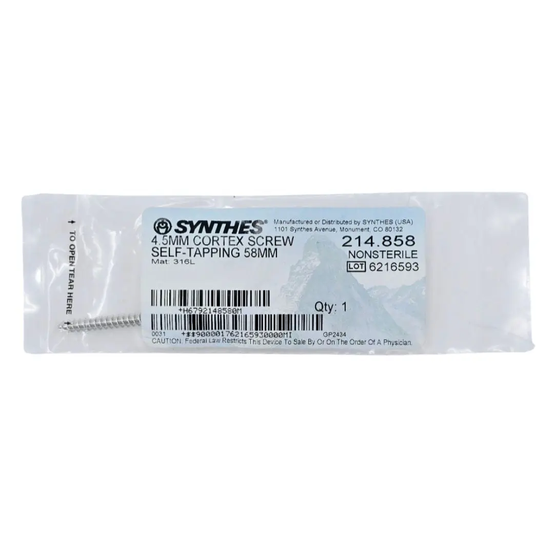 Synthes 214.858 4.5mm Cortex Screw Self-Tapping 58mm