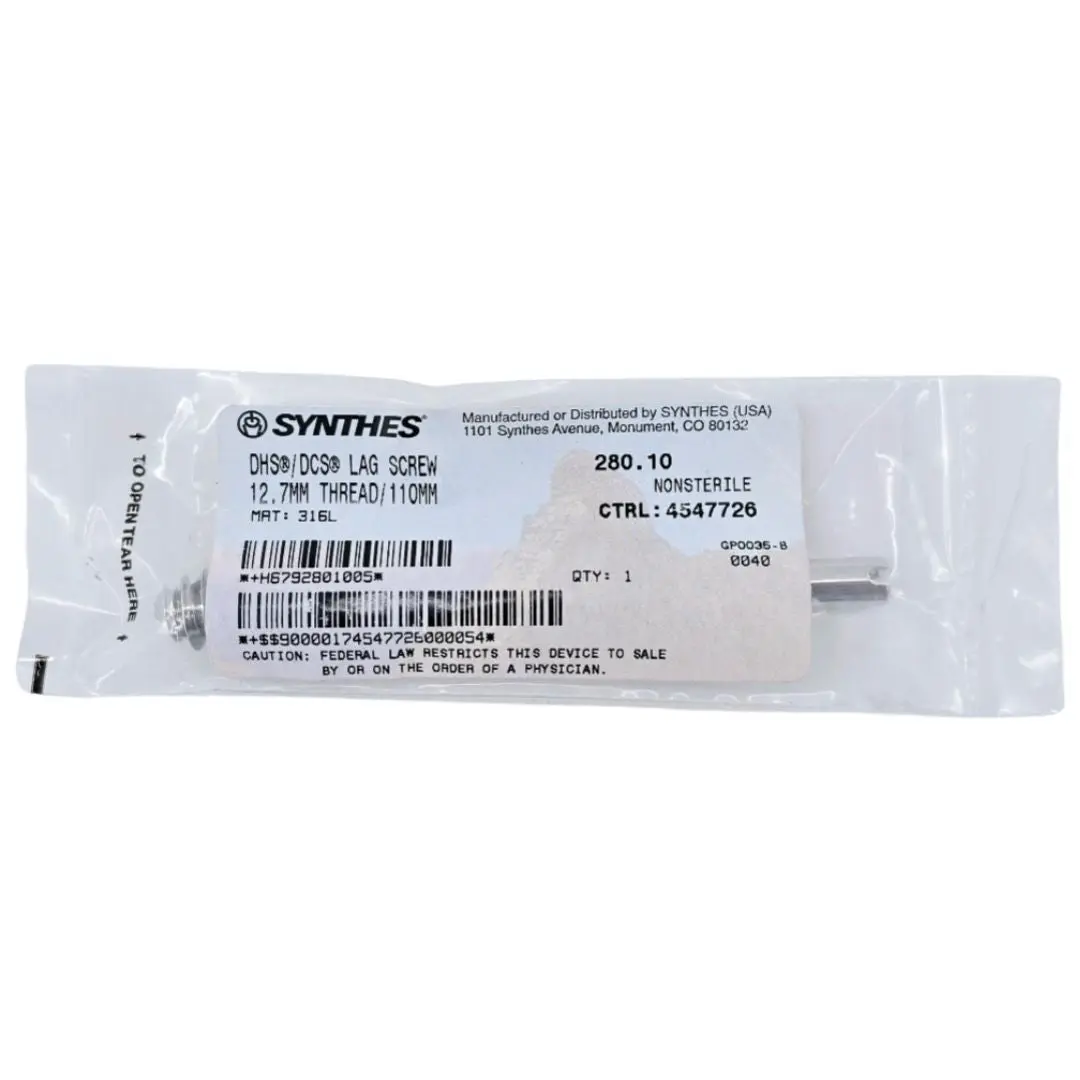 Synthes 280.10 DHS/DCS Lag Screw 12.7mm Thread/110mm