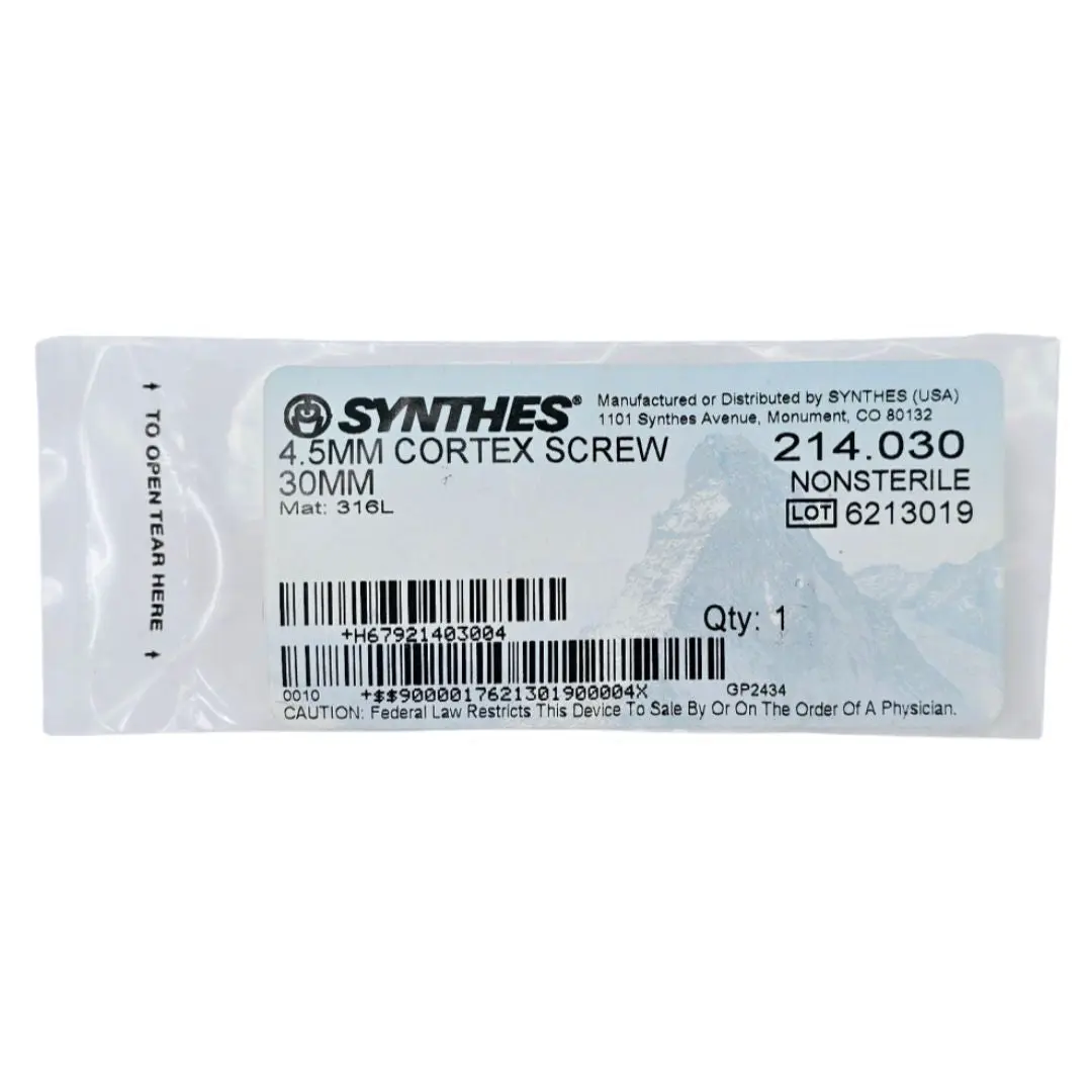 Synthes 214.030 4.5mm Cortex Screw 30mm