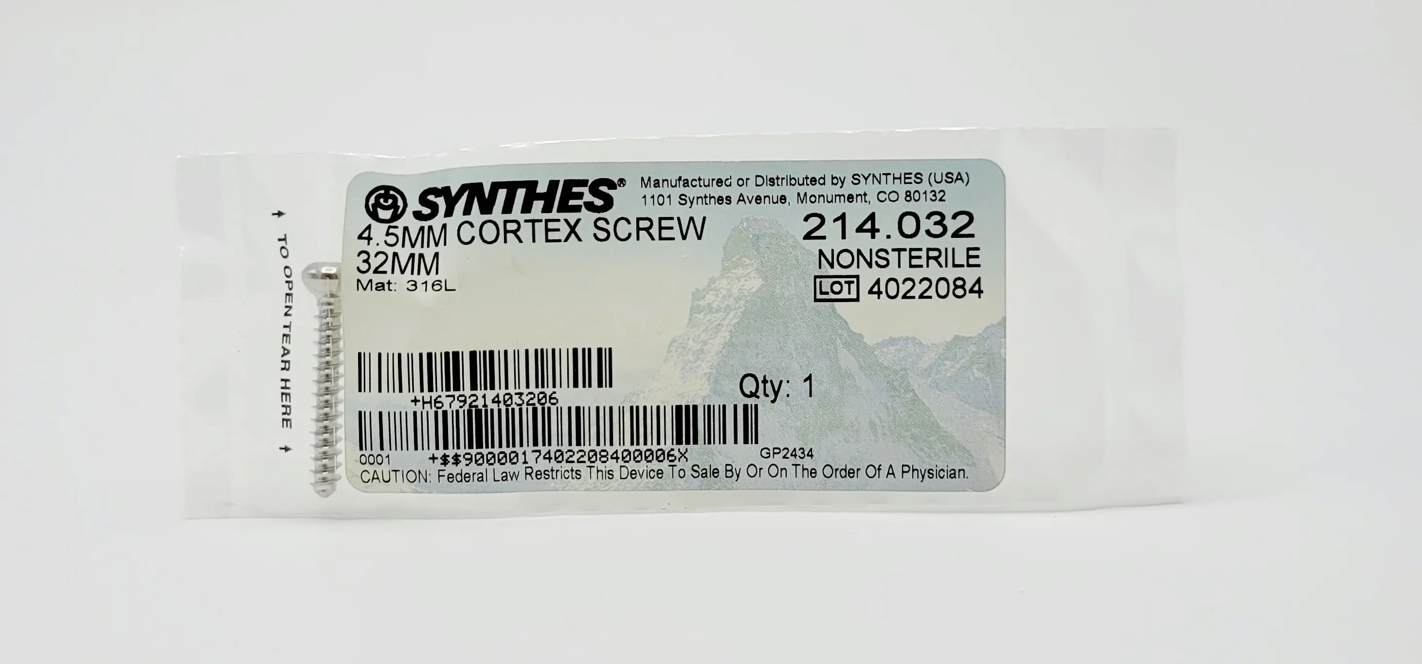 Synthes 214.032 4.5mm Cortex Screw 32mm - Image 2