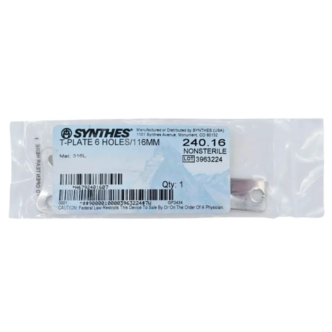 Synthes 240.16 T-Plate 6 Holes/116mm