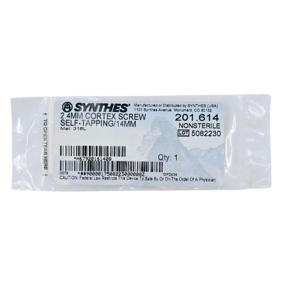 Synthes 201.614 2.4mm Cortex Screw Self-Tapping/14mm