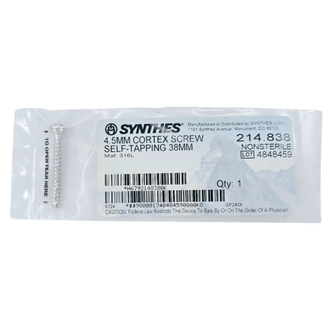Synthes 214.838 4.5mm Cortex Screw Self-Tapping 38mm