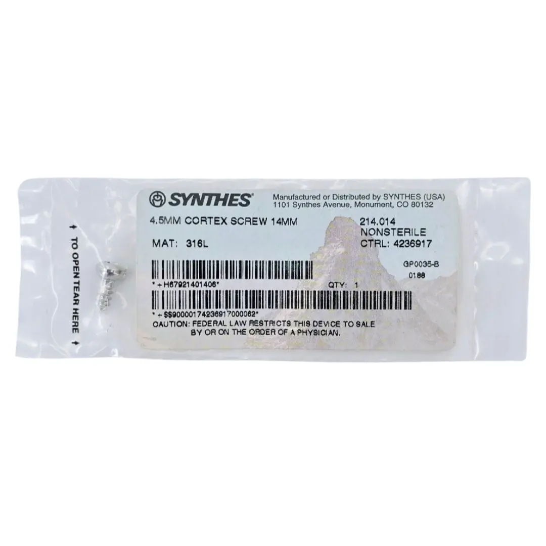 Synthes 214.014 4.5mm Cortex Screw 14mm