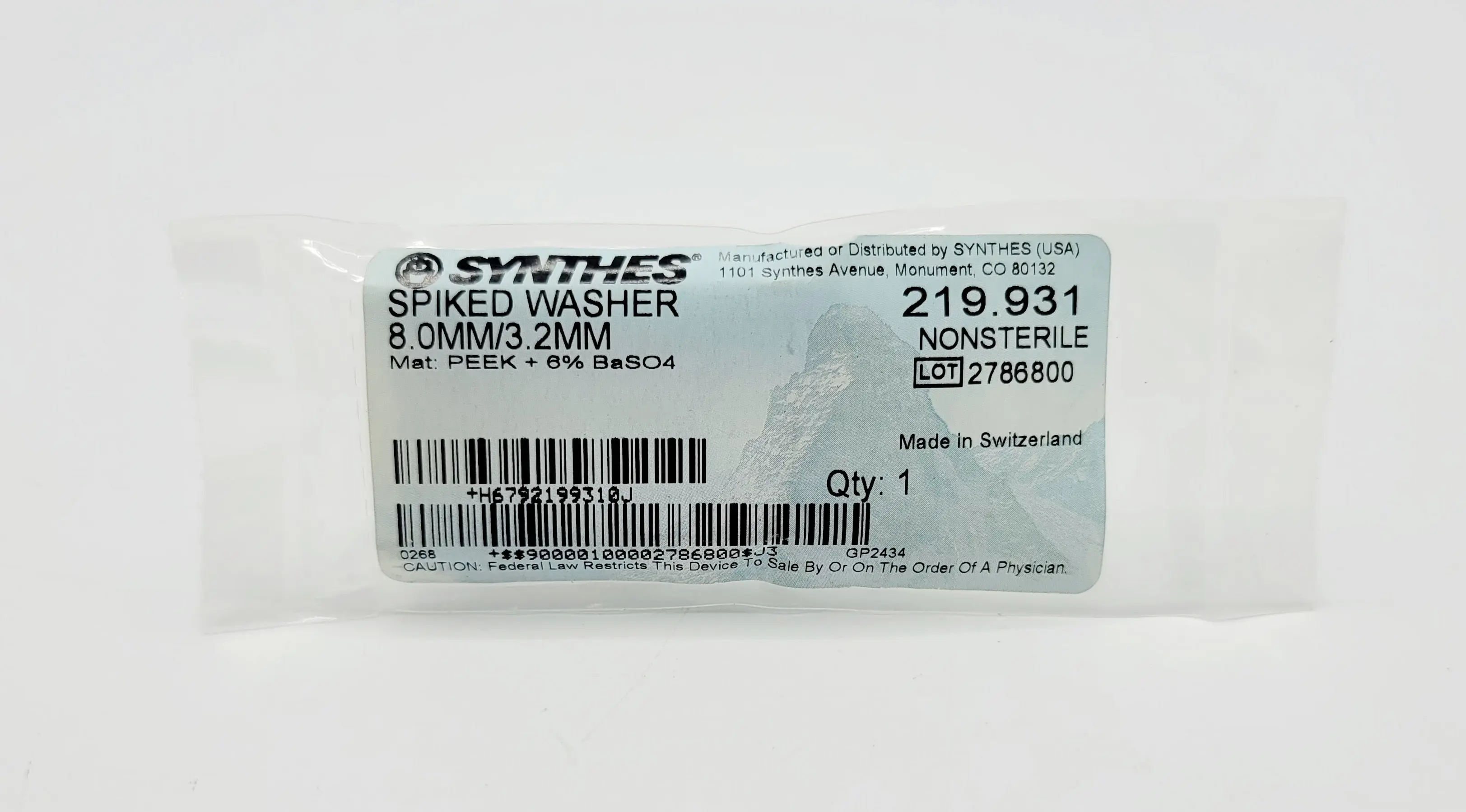 Synthes 219.931 Spiked Washer 8.0MM/3.2MM - Image 2