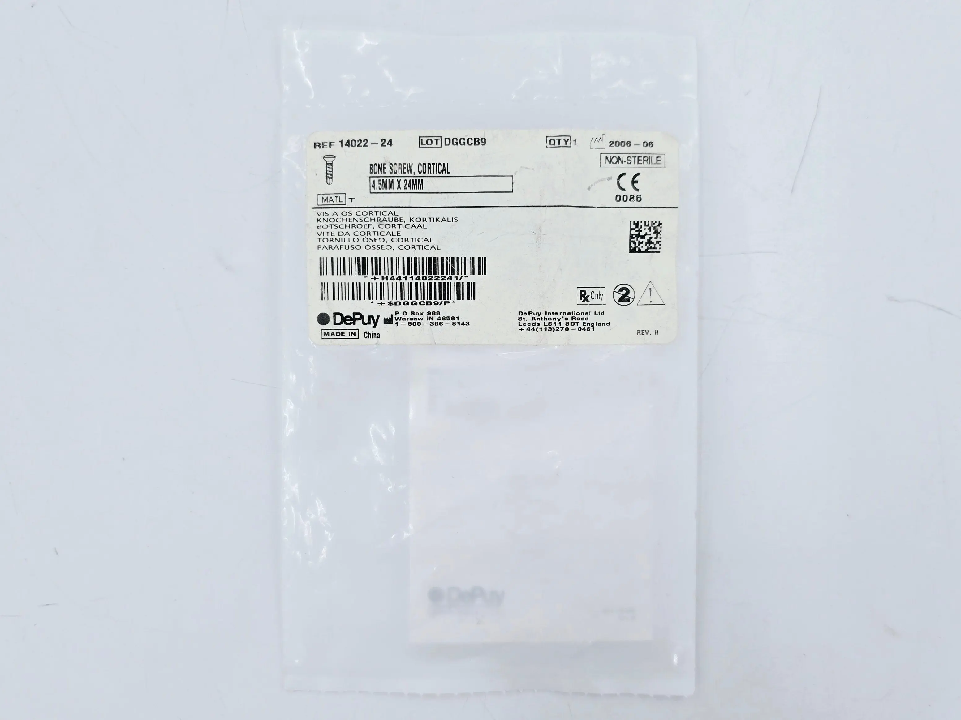 DePuy 14022-24 Bone Screw Cortical 4.5mm x 24mm - Image 2