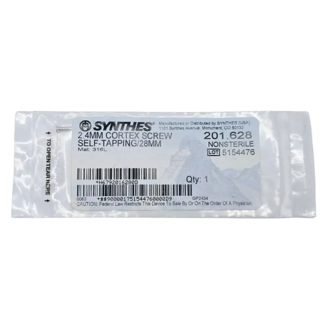 Synthes 201.628 2.4mm Cortex Screw Self-Tapping/28mm