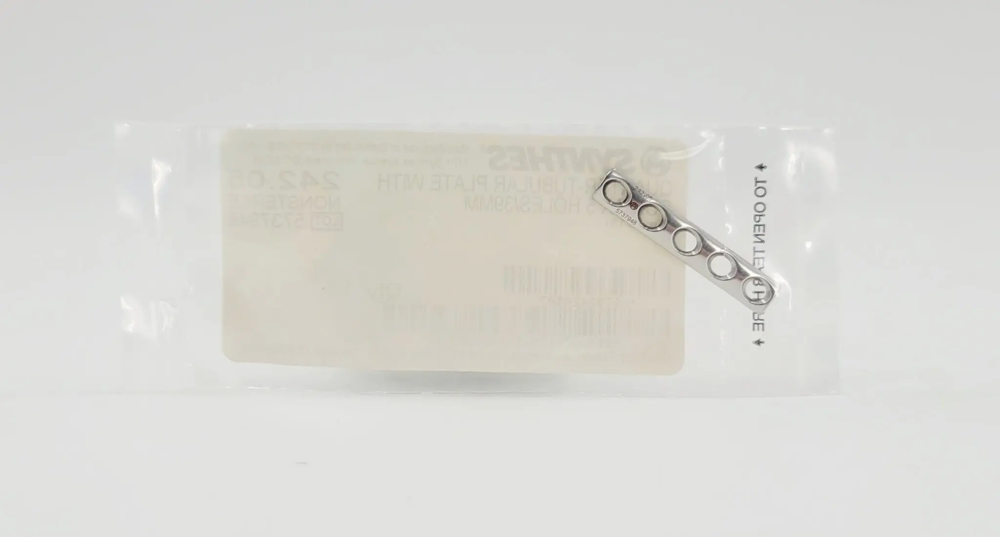 Synthes 242.05 Quarter Tubular Plate w/ Collar 5 Holes 39mm - Image 3