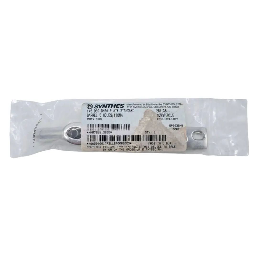 Synthes 281.36 145° DHS Plate-Standard Barrel 6 Holes/110mm