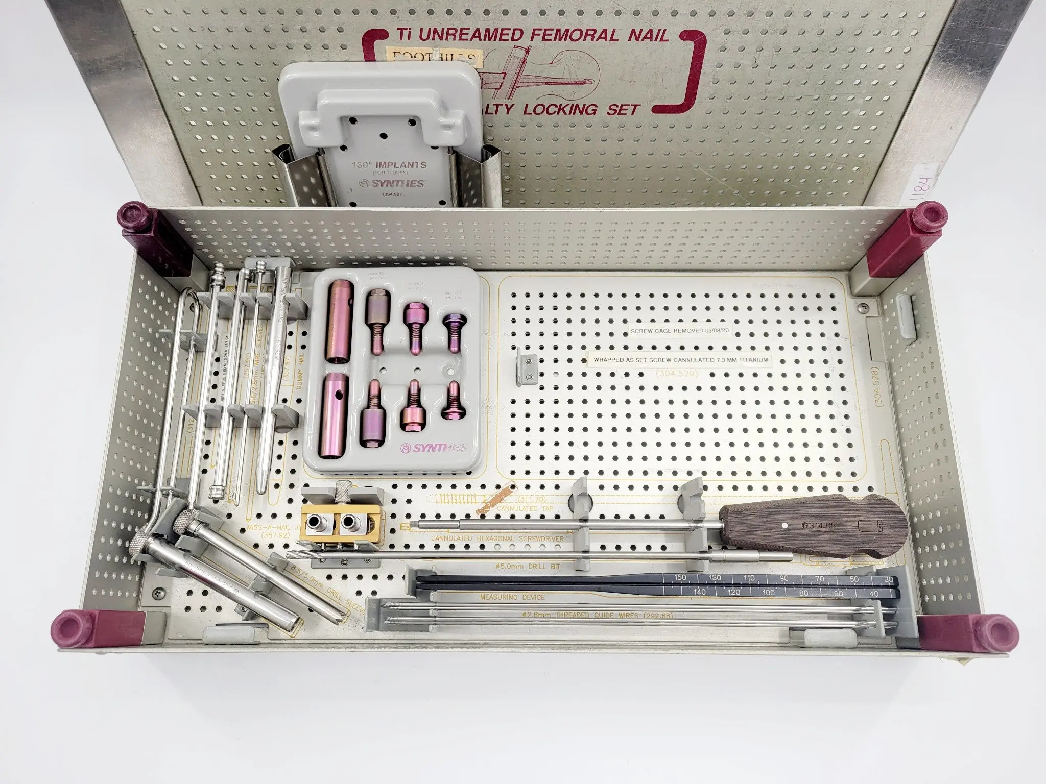 Synthes 304.511 Ti Unreamed Femoral Nail Specialty Locking Set - Image 5