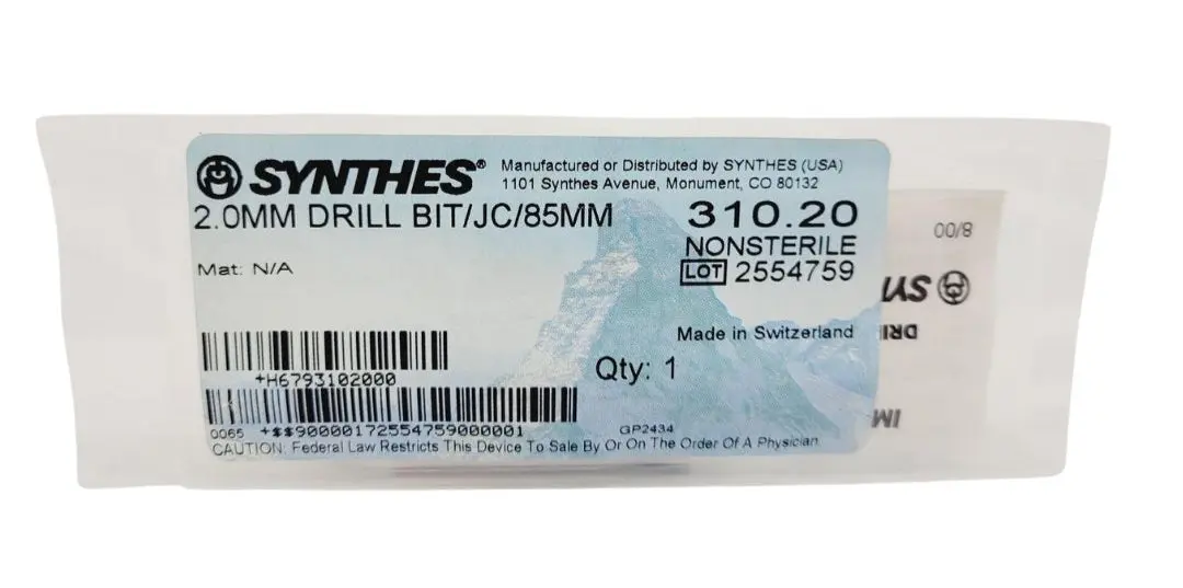Synthes 310.20 2.0mm DRILL BIT/JC 3-1/4"
