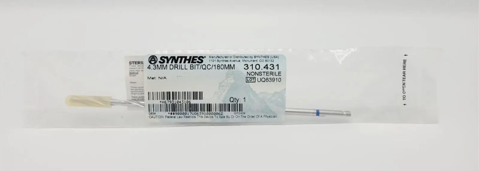 Synthes 310.431 Drill Bit Quick Connect 43mm 9-1/8" (New) - Image 2