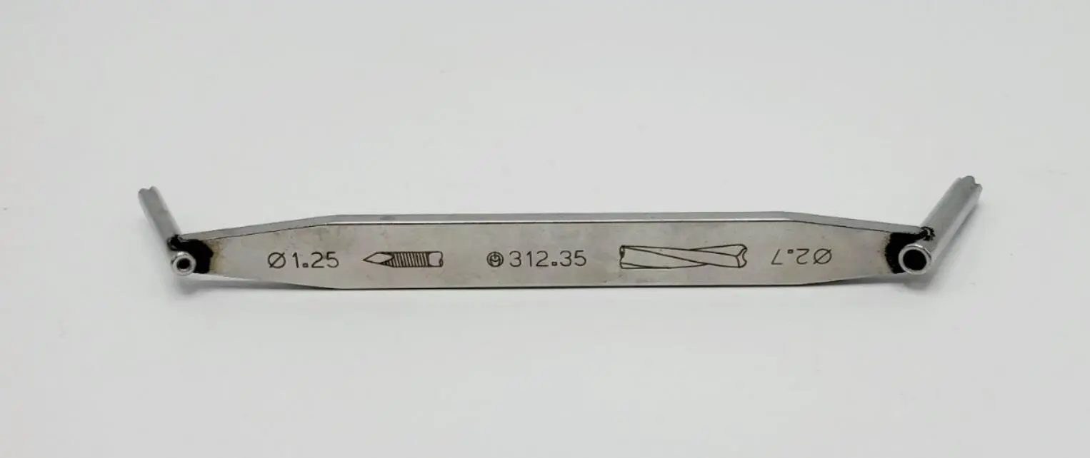 Synthes 312.35 Orthopedic 01.25mm/02.7mm Double Ended Drill Sleeve 5" - Image 2