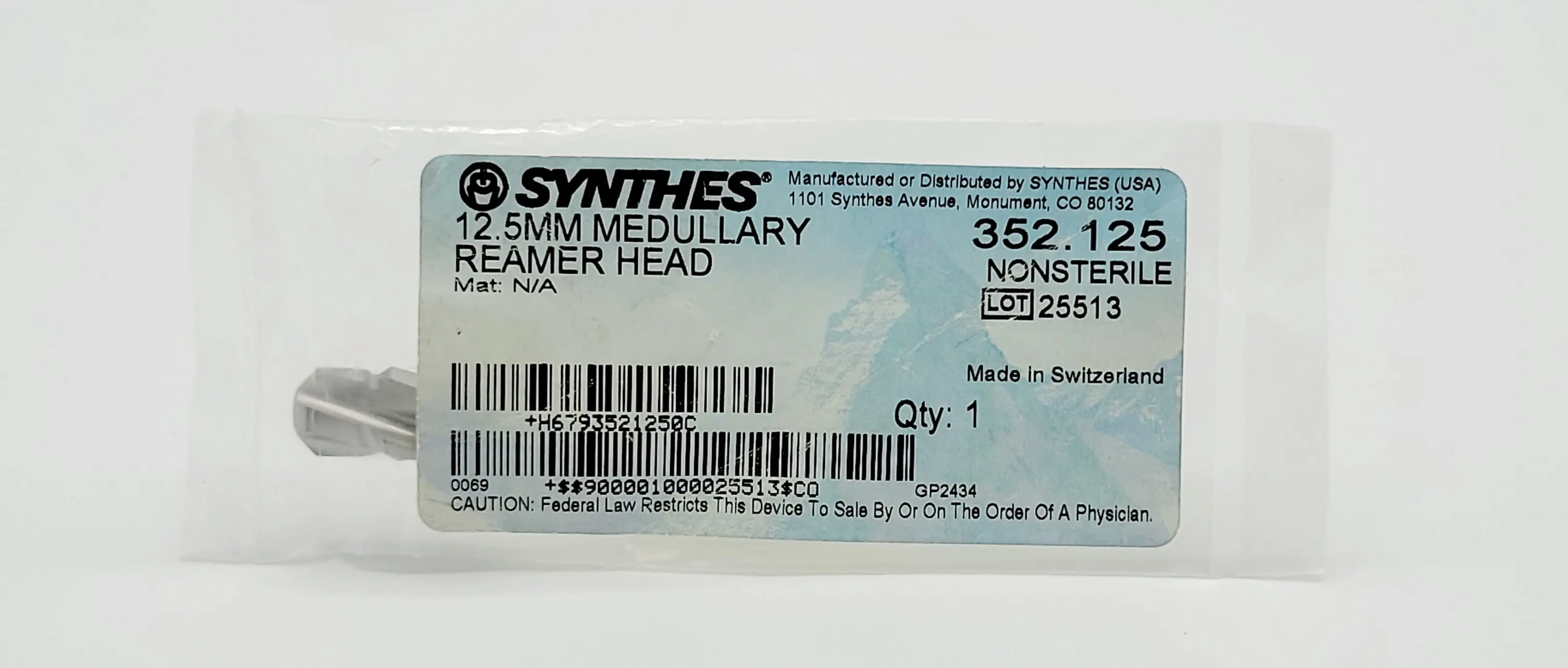 Synthes 352.125 Medullary Reamer Head 12.5mm Orthopedic Surgical Instrument - Image 2