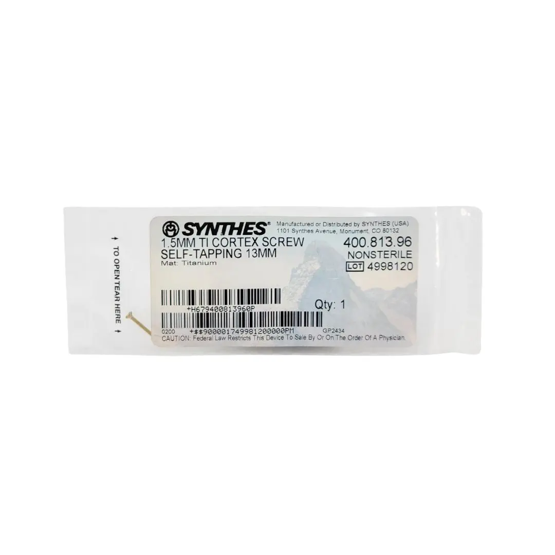 Synthes 400.813.96 1.5mm Cortex Screw Self-Taping 13mm