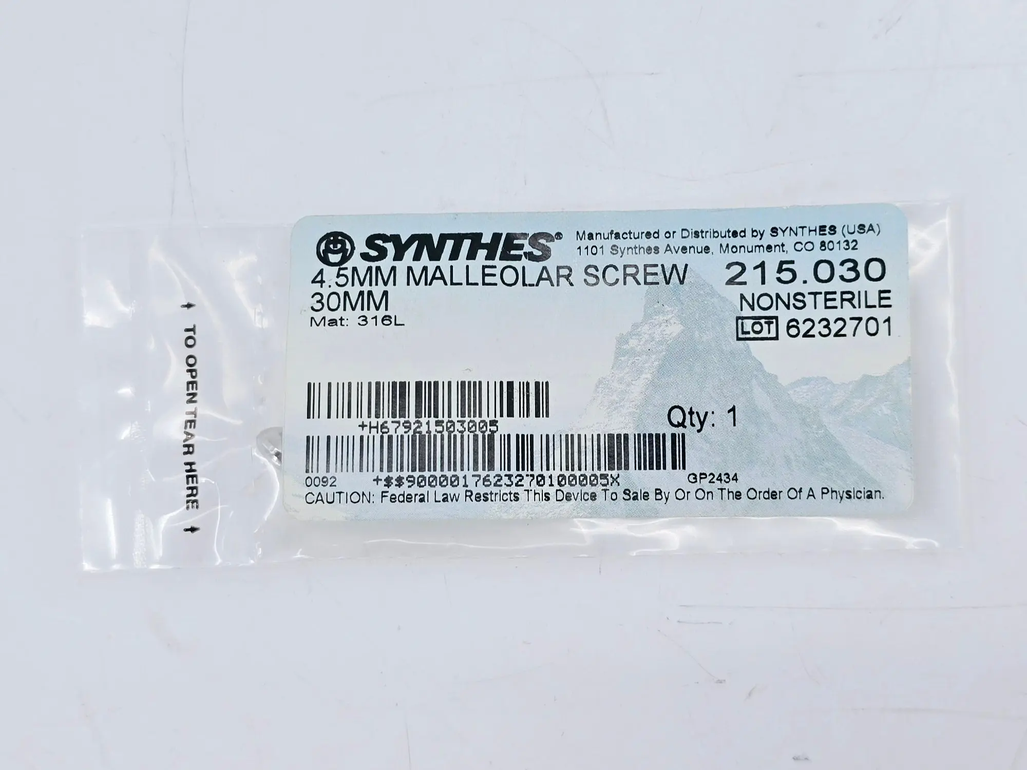 Synthes 215.030 4.5mm Malleolar Screw 30mm - Image 2