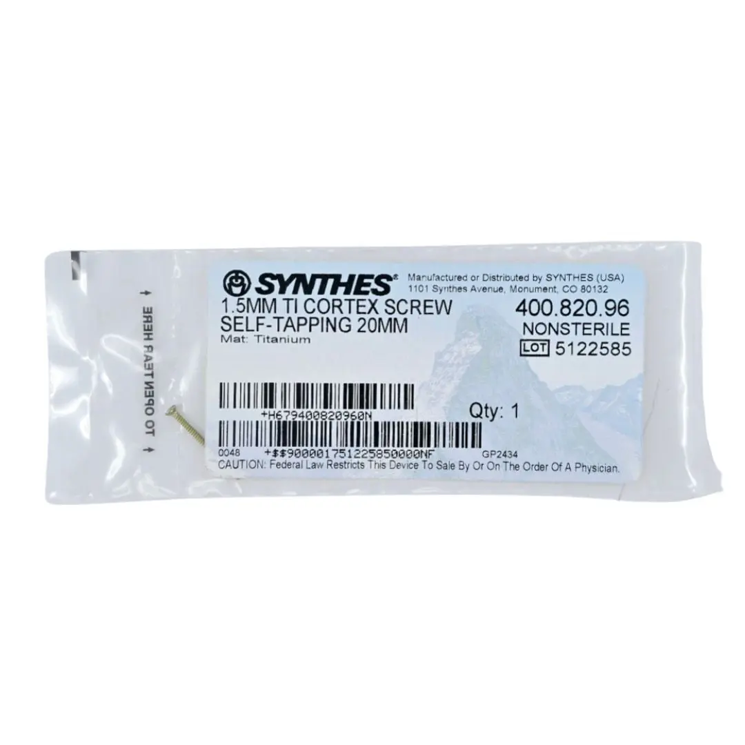 Synthes 400.820.96 1.5mm TI Cortex Screw Self-Tapping 20mm