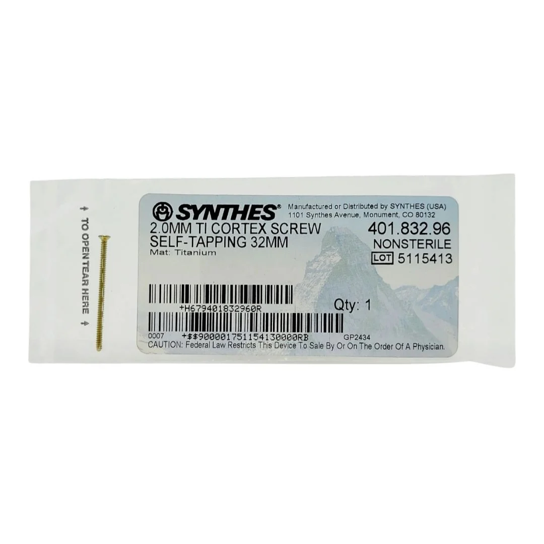 Synthes 401.832.96 2.0MM TI Cortex Screw Self Tapping 32MM