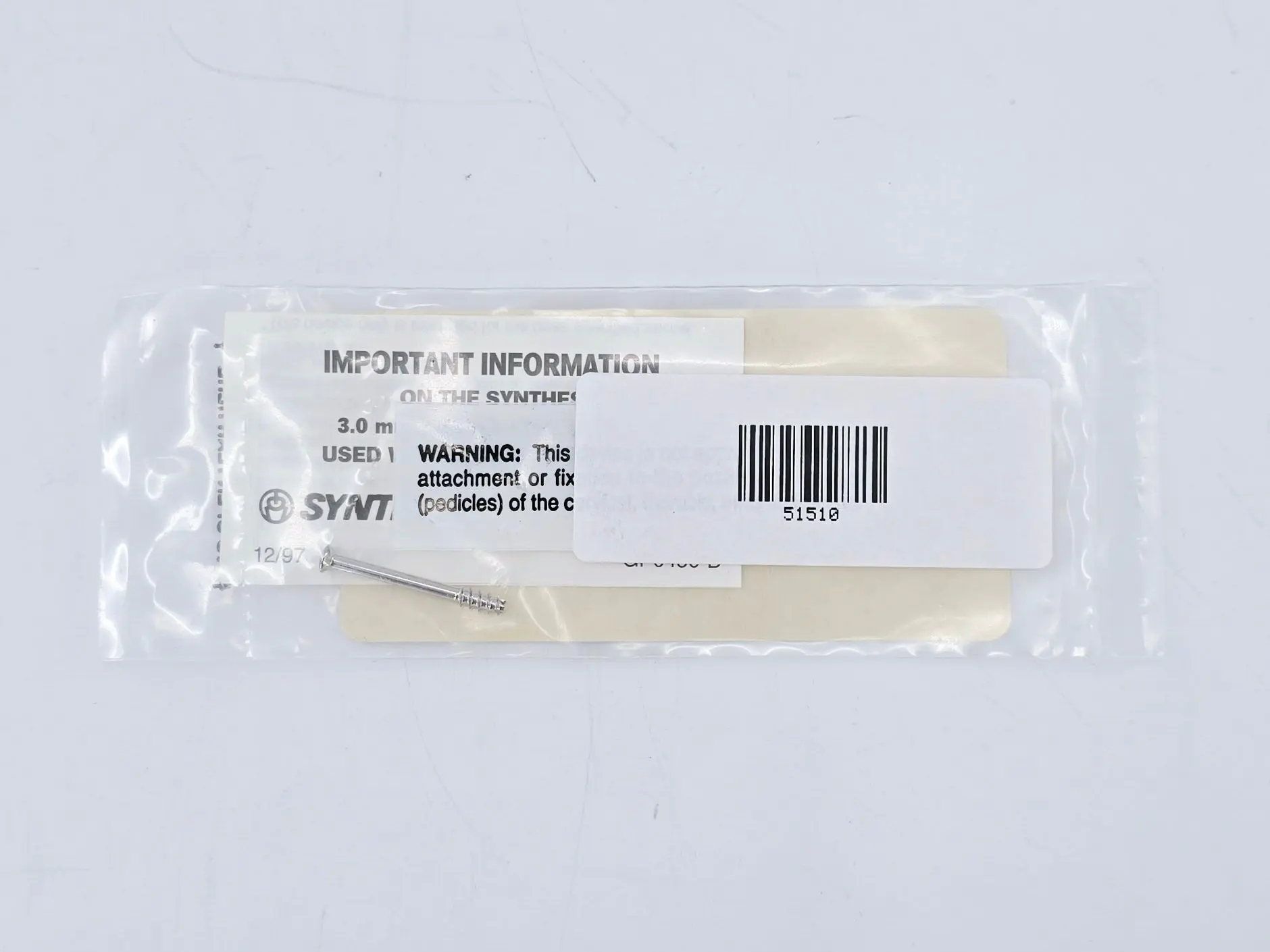 Synthes 202.625 3.0mm Cannulated Screw Short Thread 25mm - Image 3
