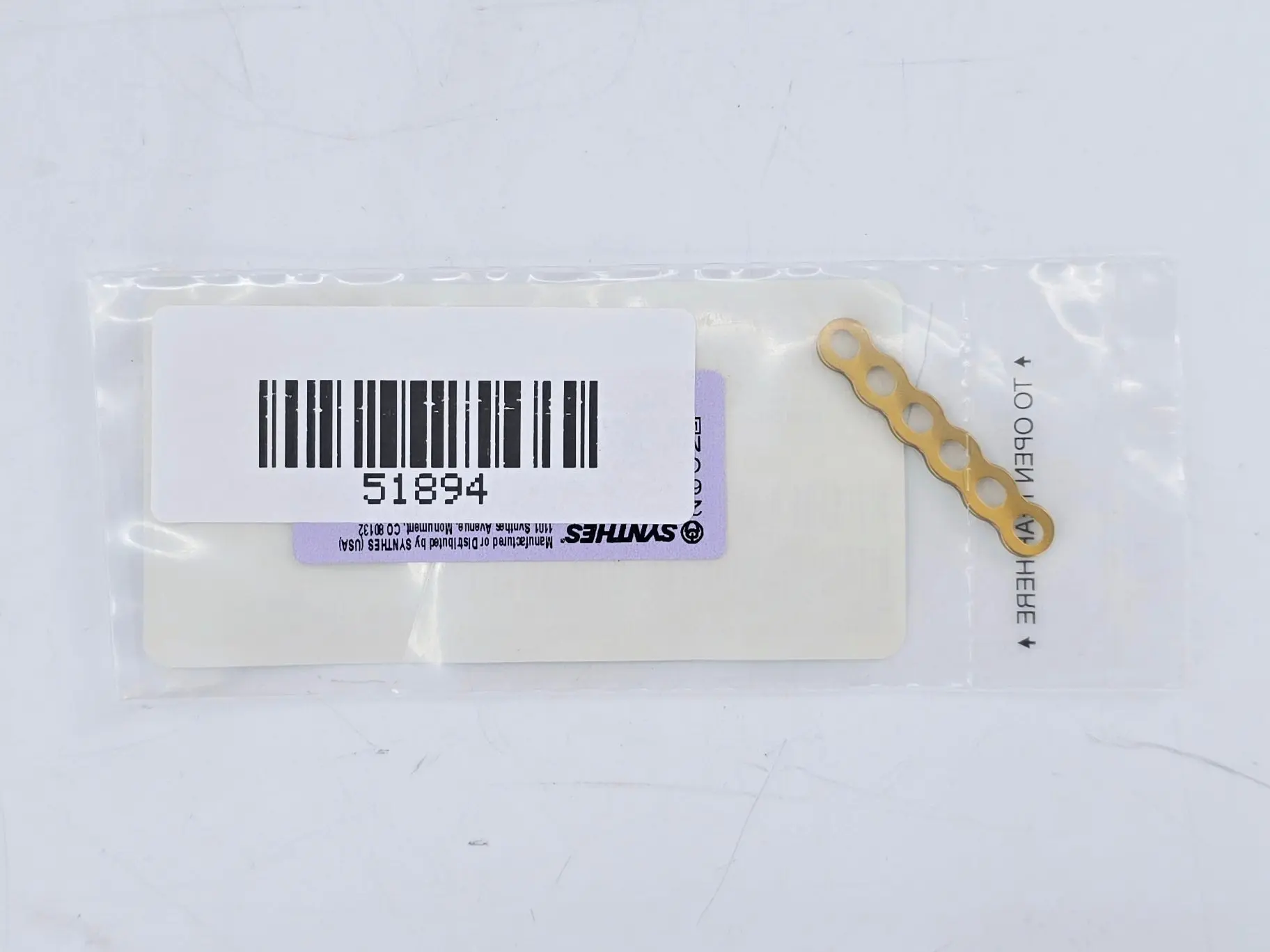 Synthes 449.906 2.4mm TI Straight Plate 6 Holes/36mm - Image 3
