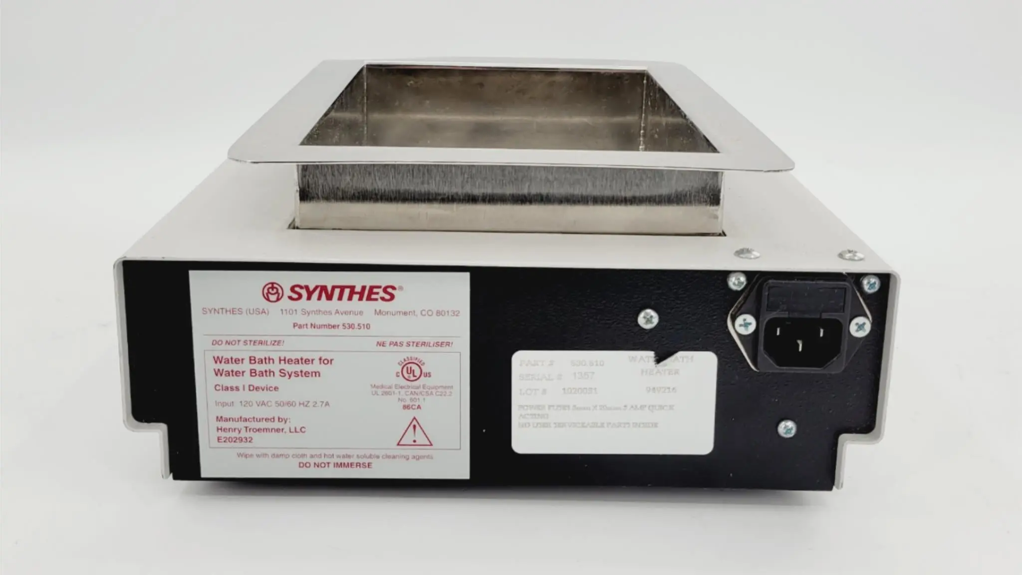 Synthes 530.510 Maxillofacial Water Bath Heater CMF Implant Contouring Bath - Image 4