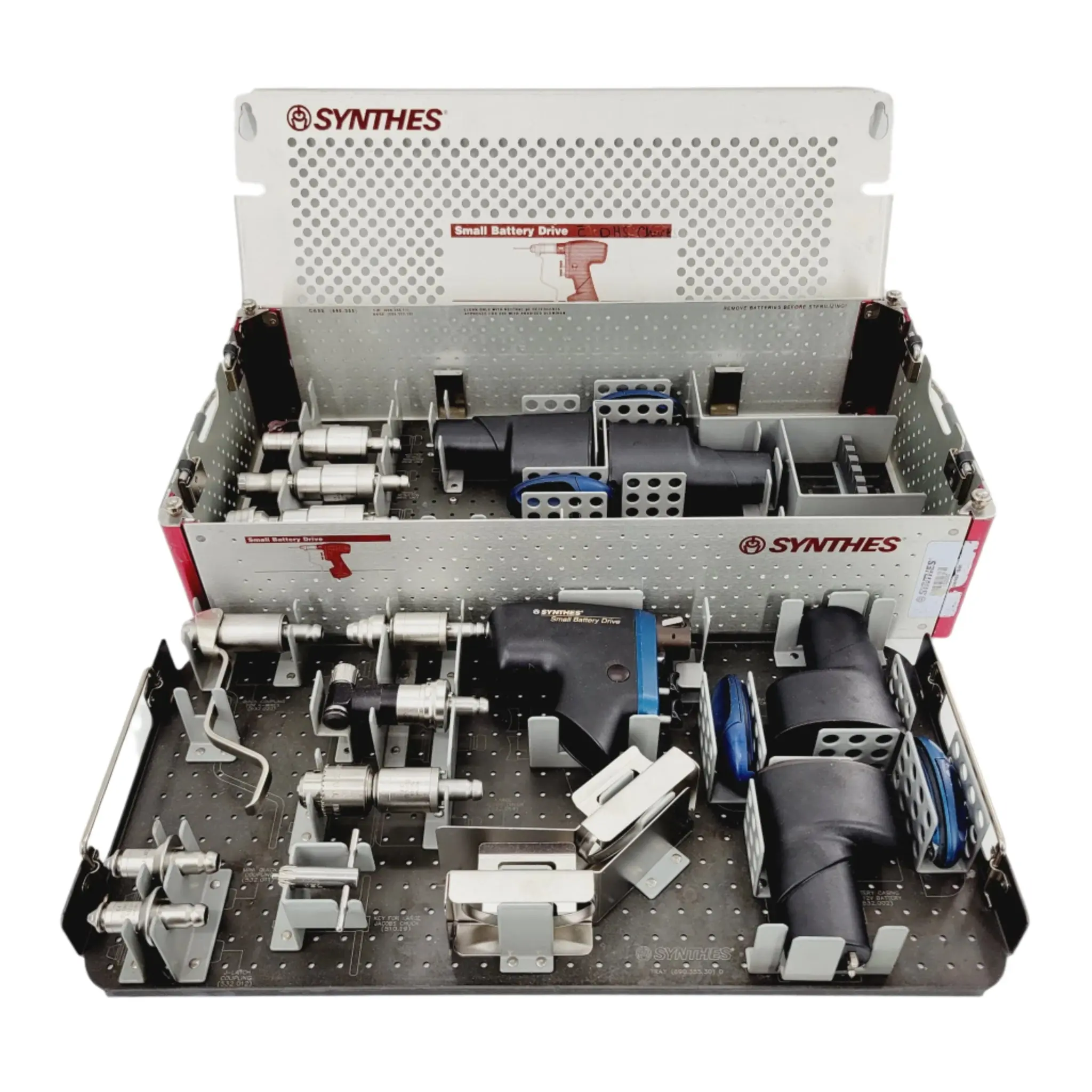Synthes Small Battery Driver Set with Sterilization Case Orthopedic