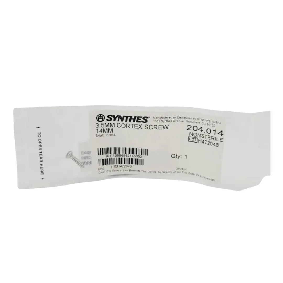 Synthes 204.014 3.5mm Cortex Screw 14mm
