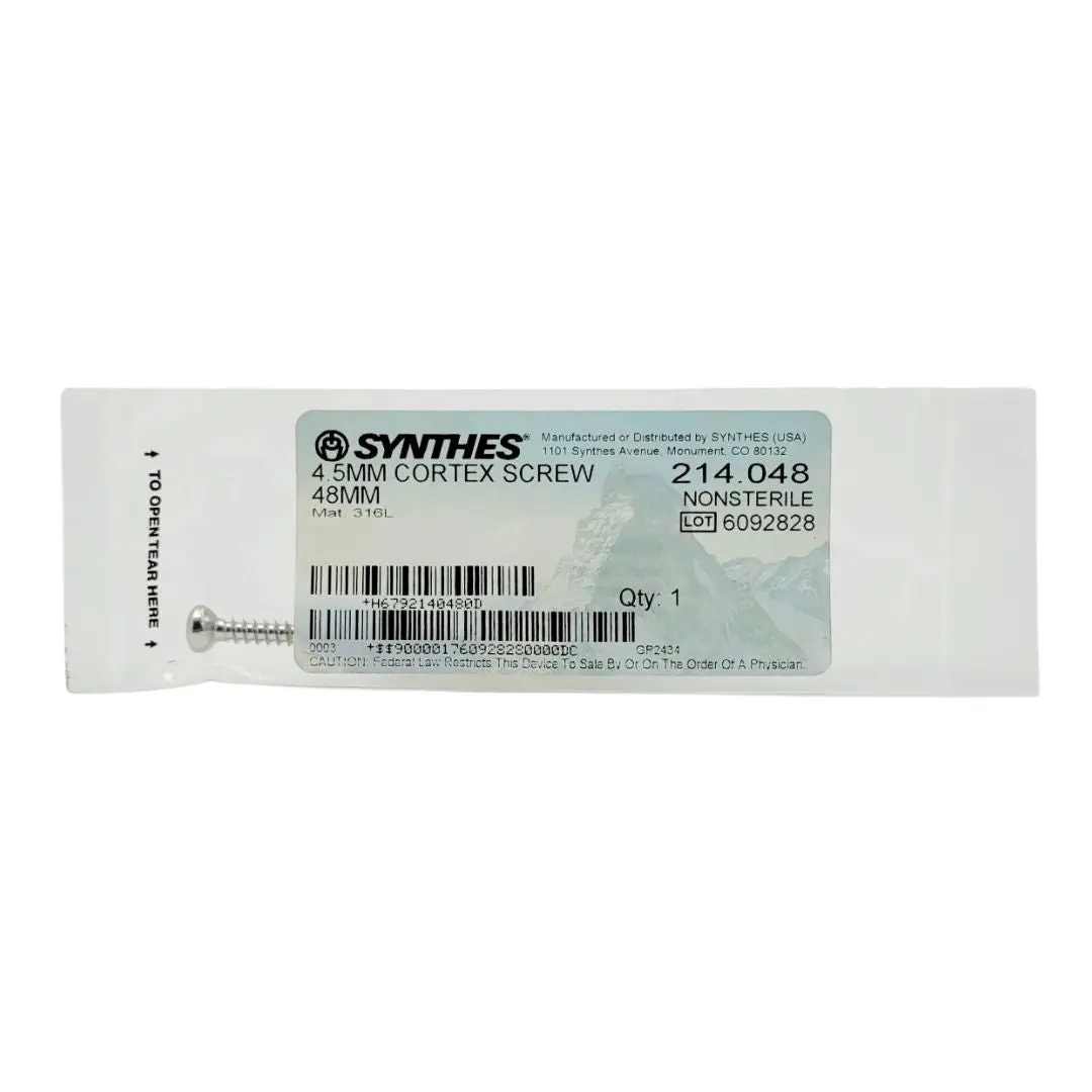 Synthes 214.048 4.5mm Cortex Screw 48mm