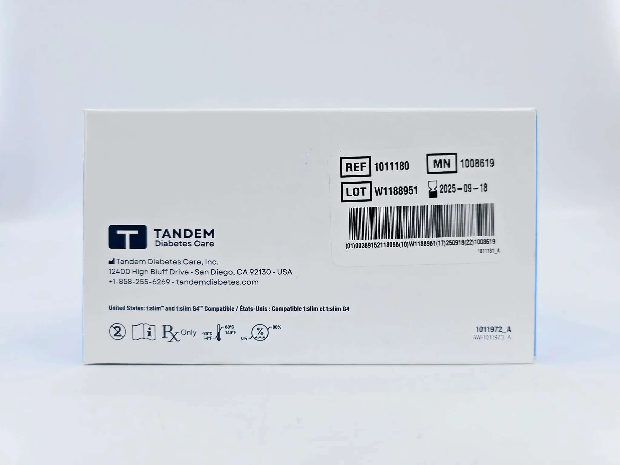 Tandem 1011180 t:slim X2 3mL Cartridge w/ t:lock 10/BX - Image 2