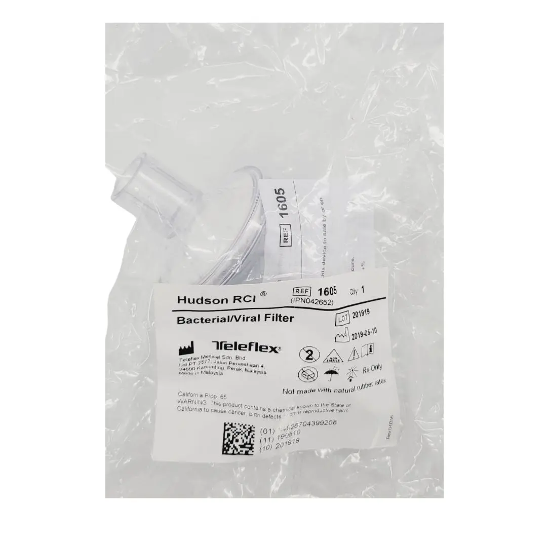Teleflex 1605 Hudson RCI Bacterial Viral Filter 22 mm ID x 15 mm ID/22mm BX/50