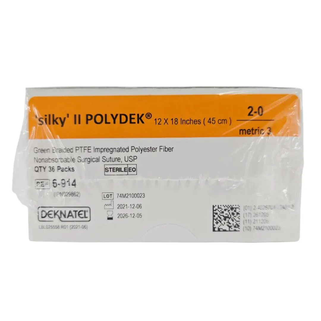 Teleflex 6-914 Deknatel 2-0 'silky' II POLYDEK 12X18" Green Box of 36